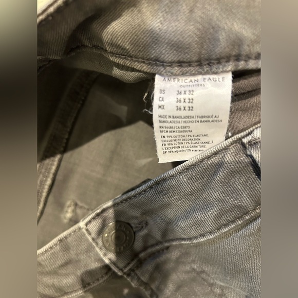 Men’s American eagle grey slim fit jeans size 36x32 - Picture 6 of 10